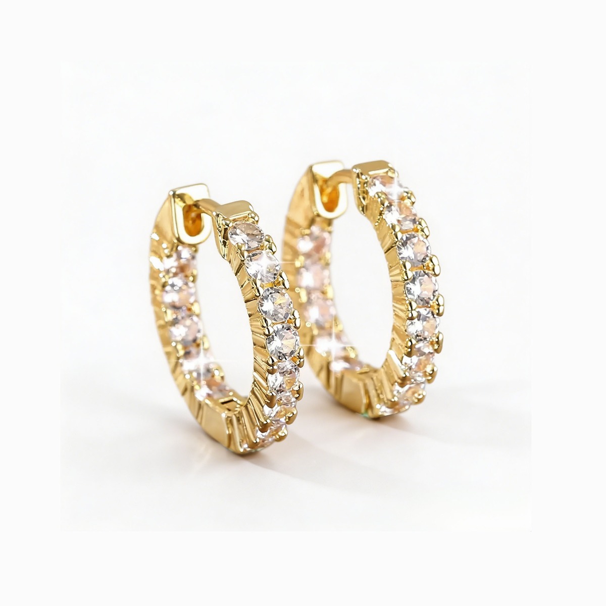 Pave Crystal Hoop Earrings