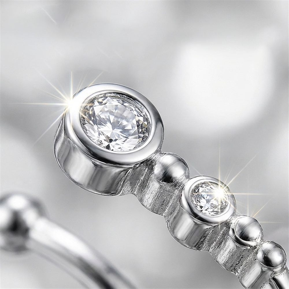 Silver-Tone Crystal Accent
