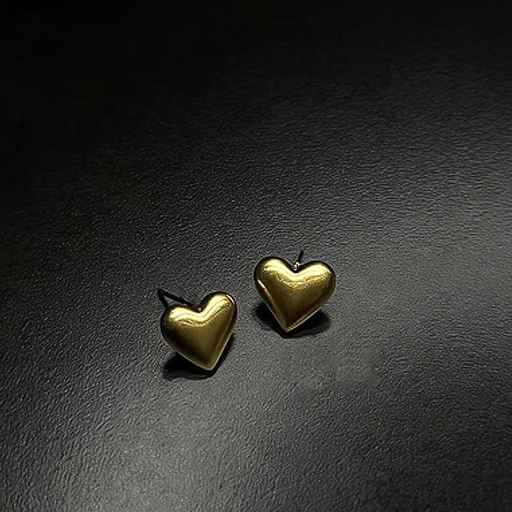 Gold-Tone Heart Stud Earrings