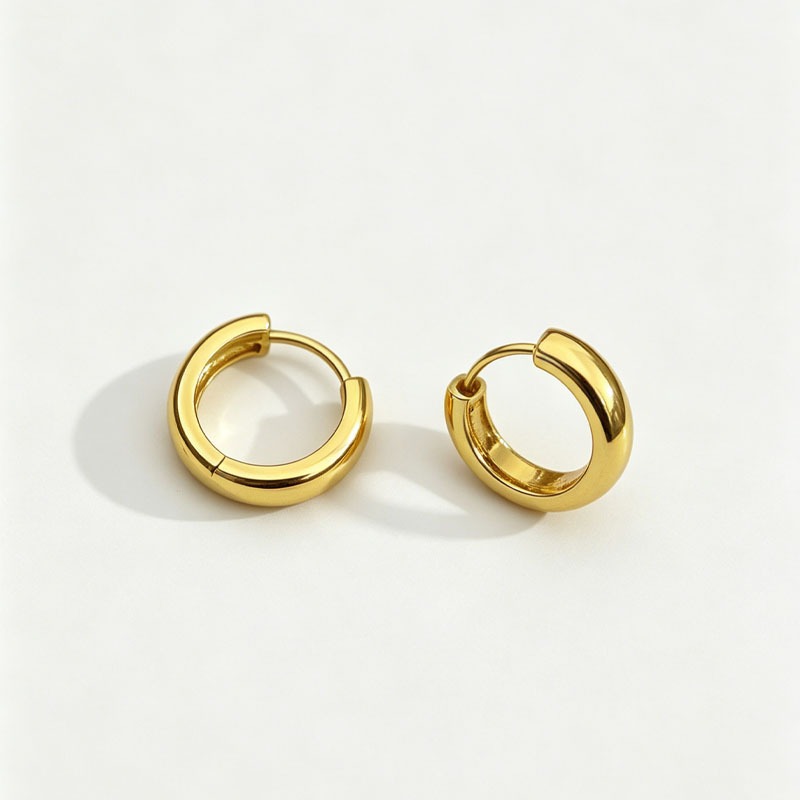 Classic Gold-Tone Huggie Earrings