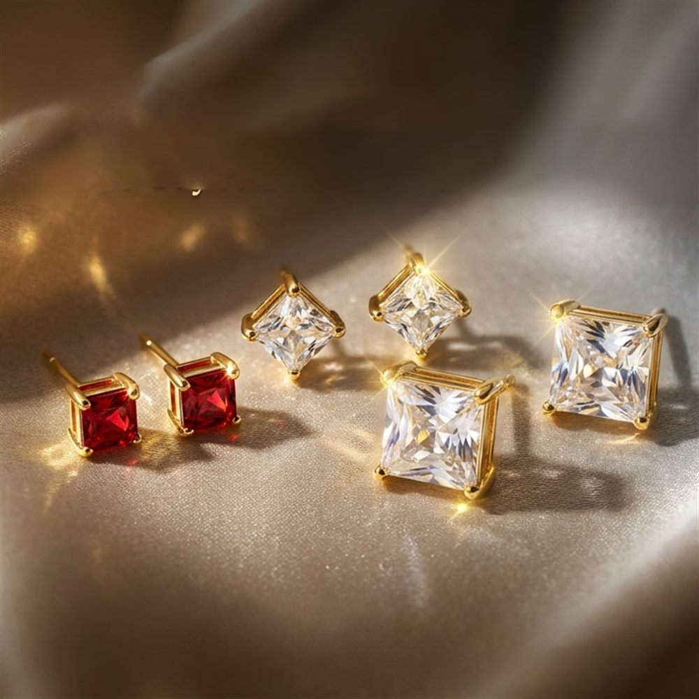 Multicolor Crystal Stud Set