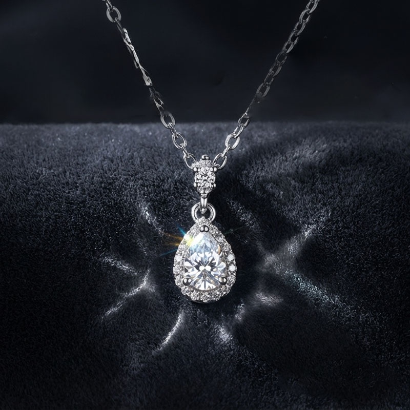 Teardrop Crystal Pendant Necklace