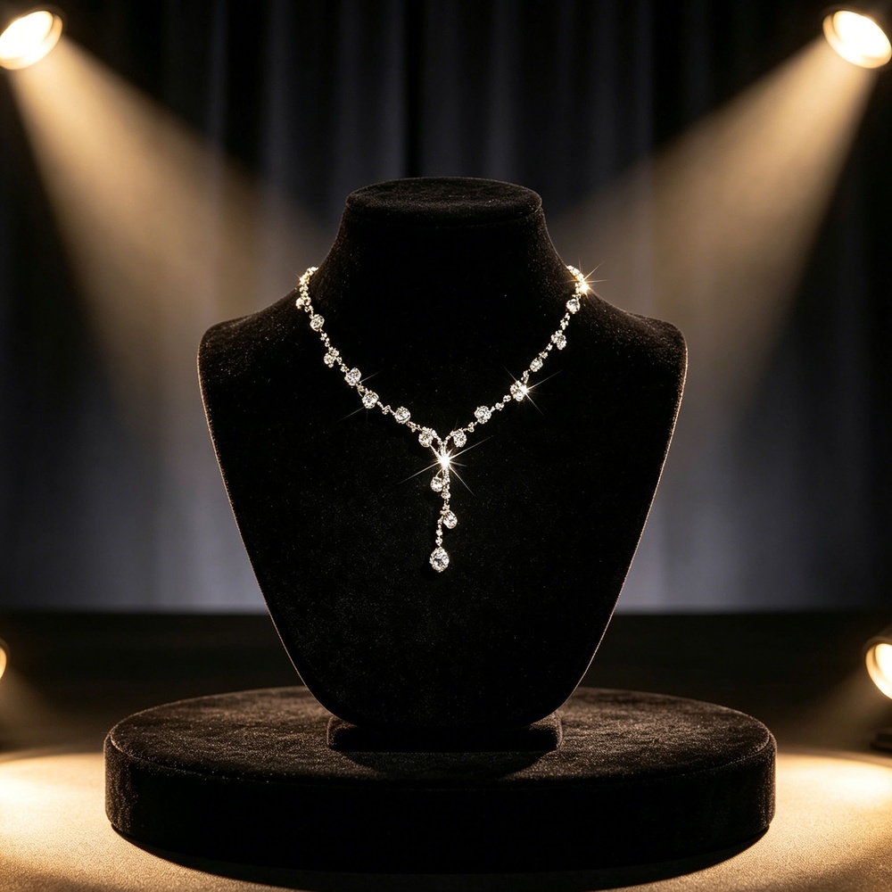 Crystal Y-Drop Necklace