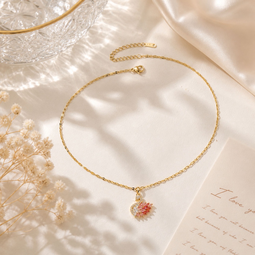 Red Floral Pendant Necklace
