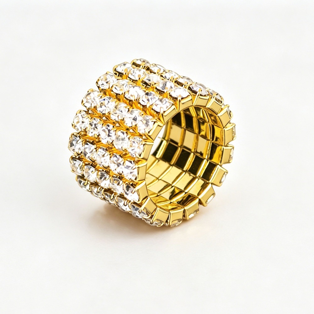 Wide Crystal Statement Ring