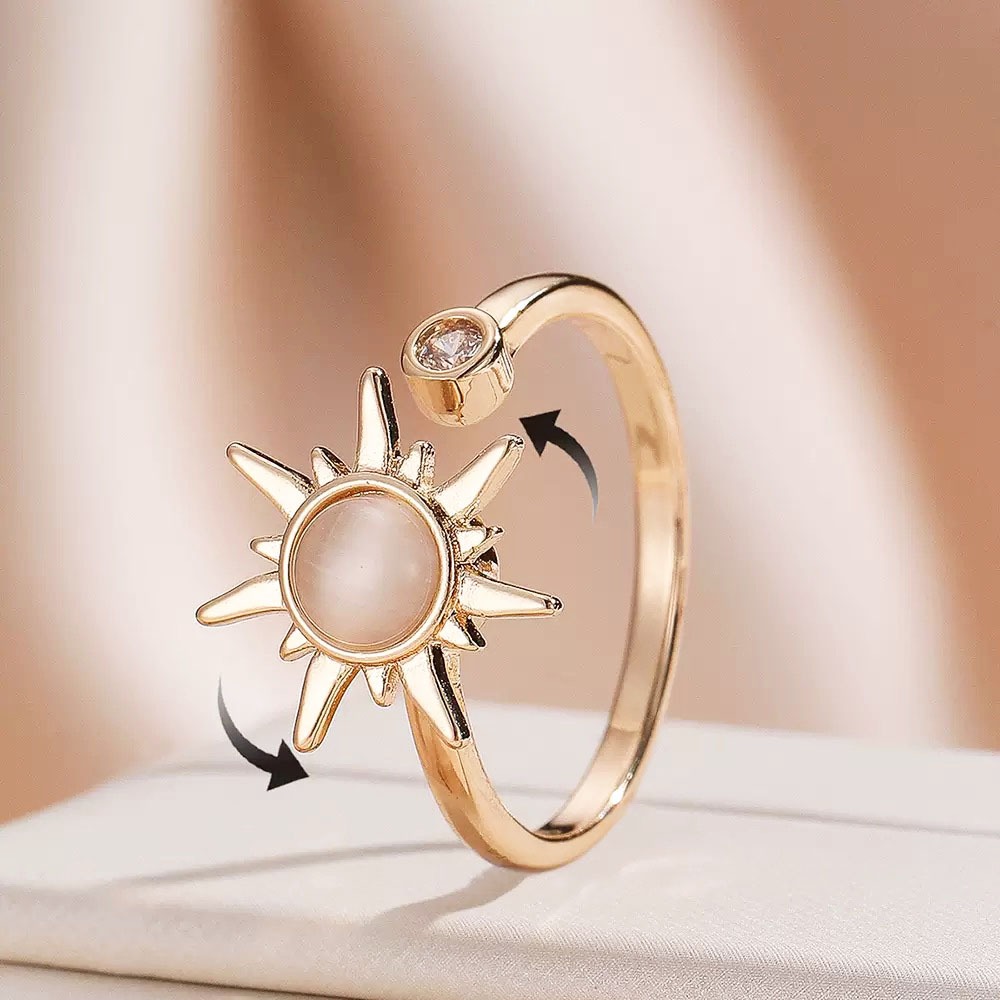 Sun and Moon Open Ring