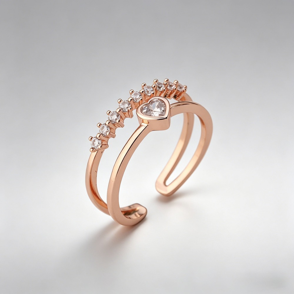 Pink Crystal Open Ring